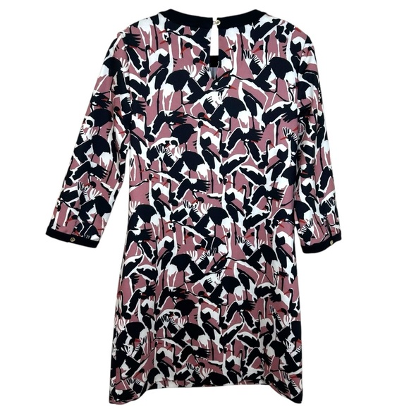 Ted Baker, Womens Shift Dress, Colour By Numbers, Crane Print - Pink Size 4 US/1 - Picture 5 of 17